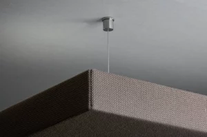 Panneau acoustique mural Texaa Stéréo blanc installé dans un espace professionnel - Solution d'isolation phonique et traitement acoustique par IRIS Connect