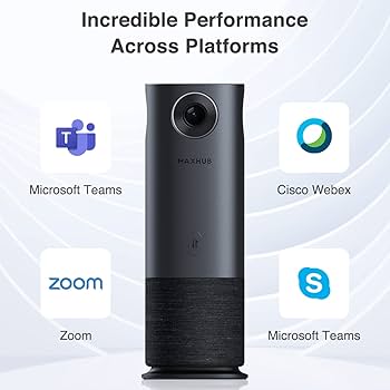 Caméra de visioconférence 360 degrés Maxhub UC M40 compatible Microsoft Teams, Zoom et Cisco Webex pour salle de réunion.