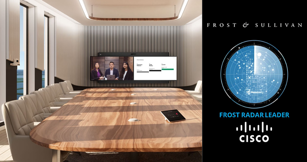 Salle de visioconférence avec matériel Cisco dernière génération et certification Frost & Sullivan